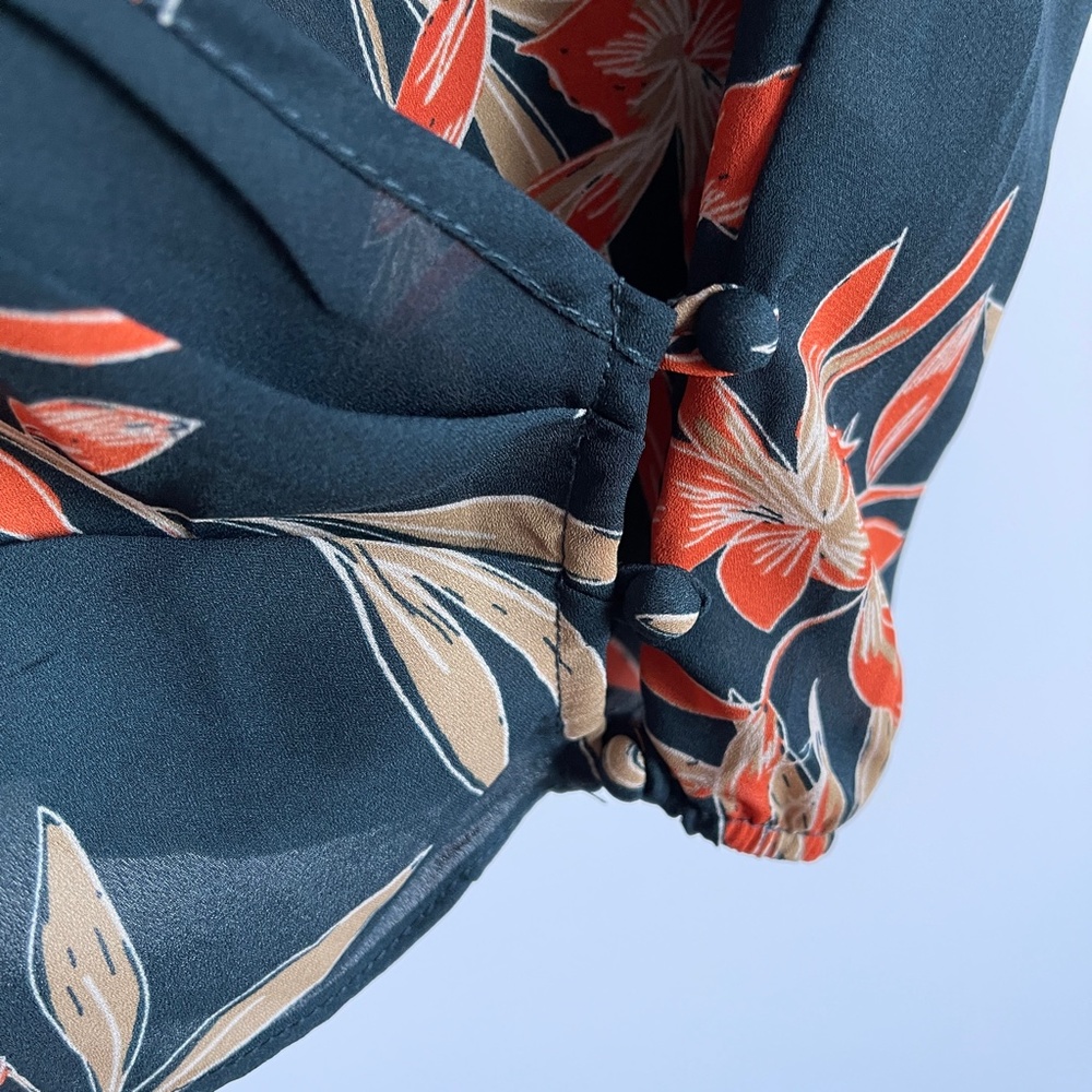 Sienna Sky Faux Wrap Tropical Blouse Size XS - Picture 6 of 8